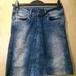 Re-fashion jeans into a denim skirt